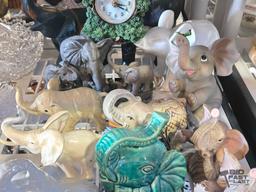Elephant Statues & Clock