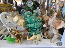 Elephant Statues & Clock