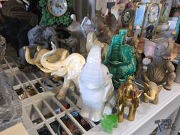 Elephant Statues & Clock