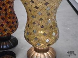 (5) PartyLite Mosaic Tile Glass