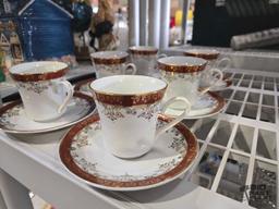 (6) JSK China Teacups & Saucers Set