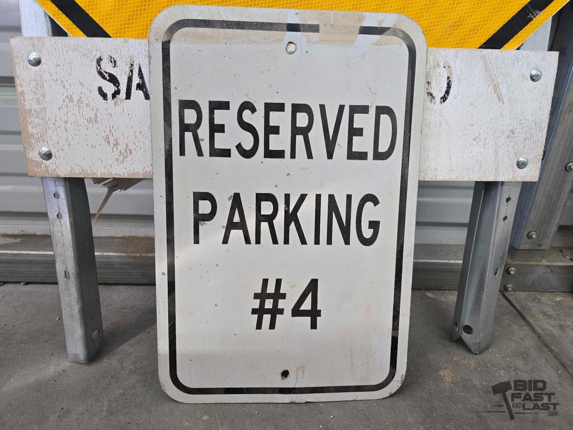 Flooded and Reserved Parking #4 Metal Signs