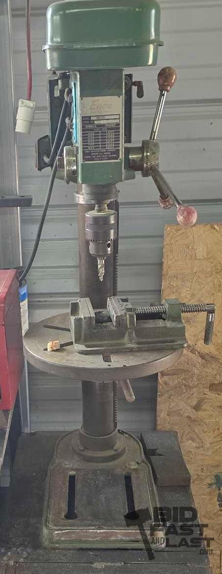 Enco Bench Drill Press with Attached Work Bench