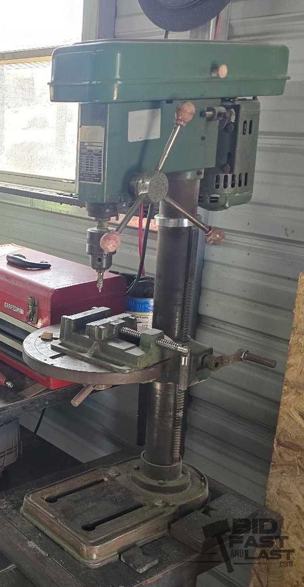 Enco Bench Drill Press with Attached Work Bench