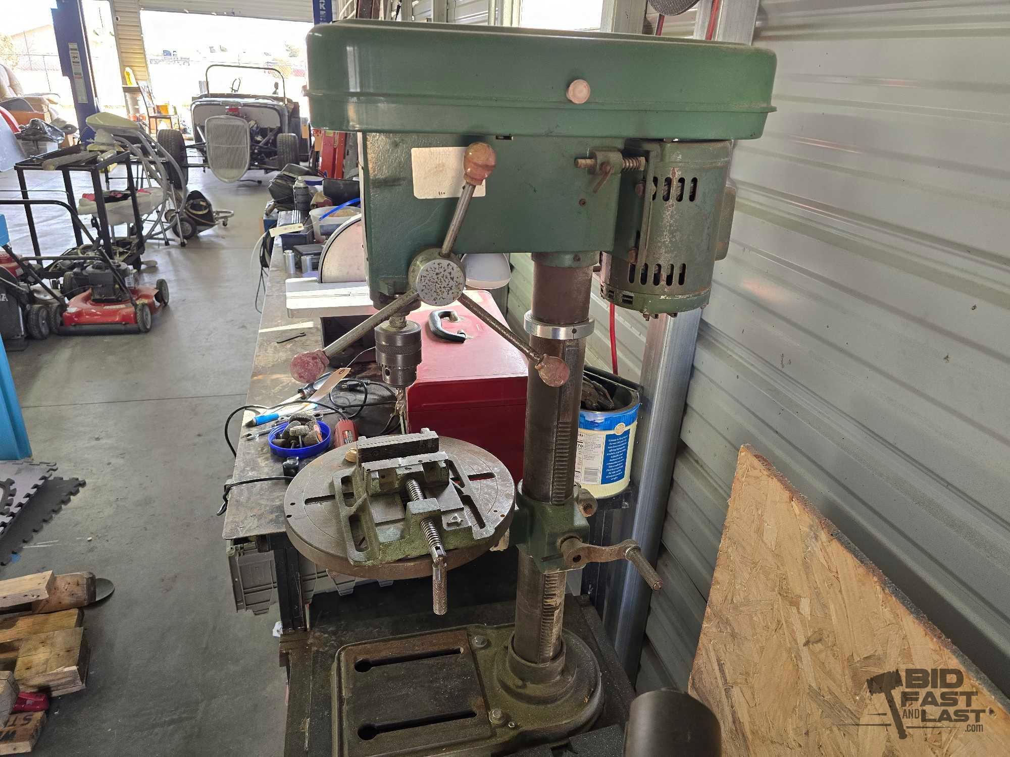 Enco Bench Drill Press with Attached Work Bench