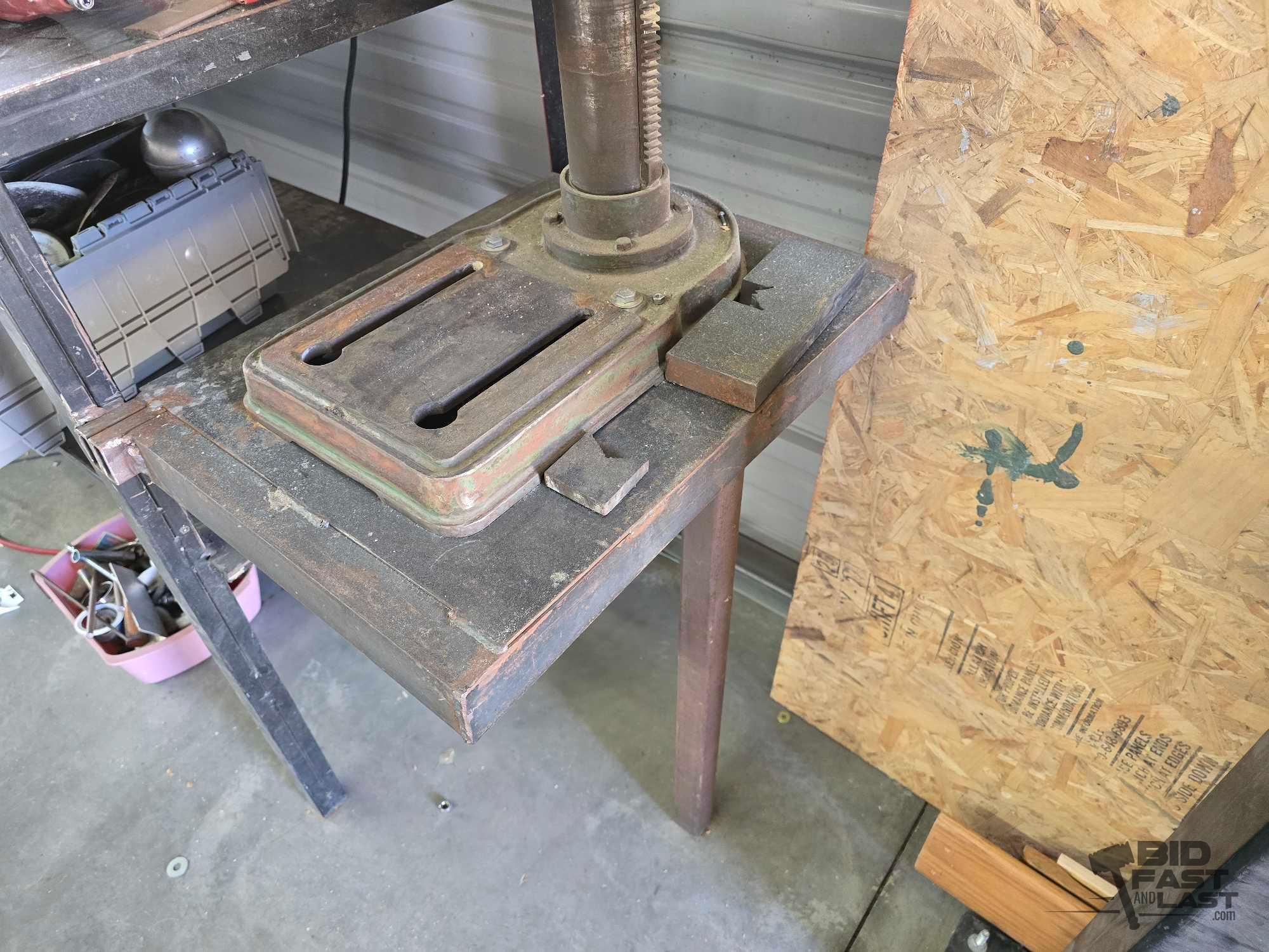 Enco Bench Drill Press with Attached Work Bench