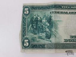 1914 U.S. Blue Seal $5 Federal Reserve Note