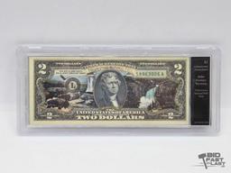 Authenticated Uncirculated $2 Idaho, Montana, Wyoming-Yellowstone National Park Note