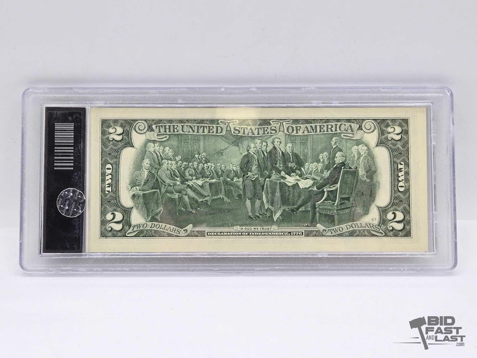 Authenticated Uncirculated $2 Idaho, Montana, Wyoming-Yellowstone National Park Note