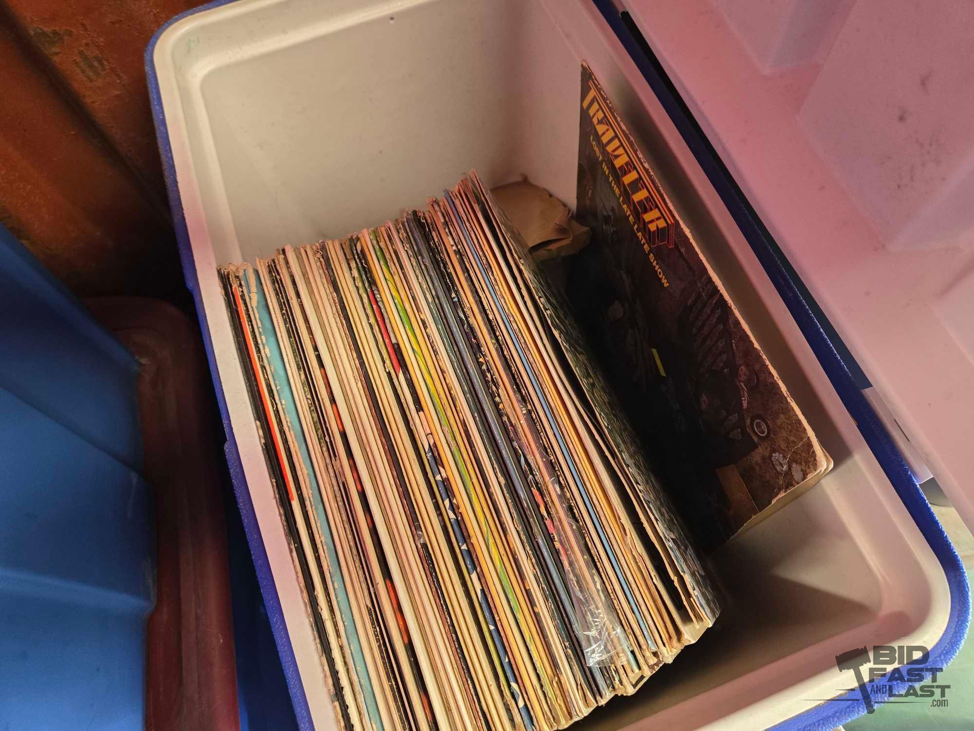 (3) Totes of Vinyl Records