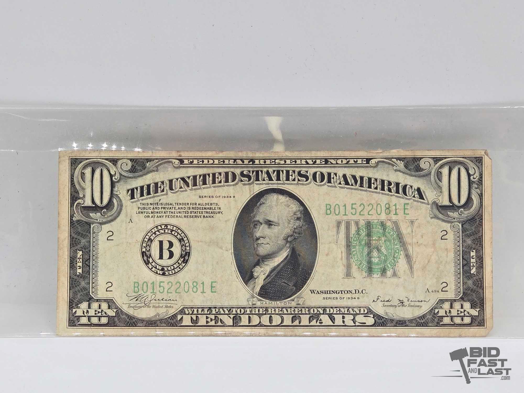 (6) 1934 $10 Federal Reserve Notes