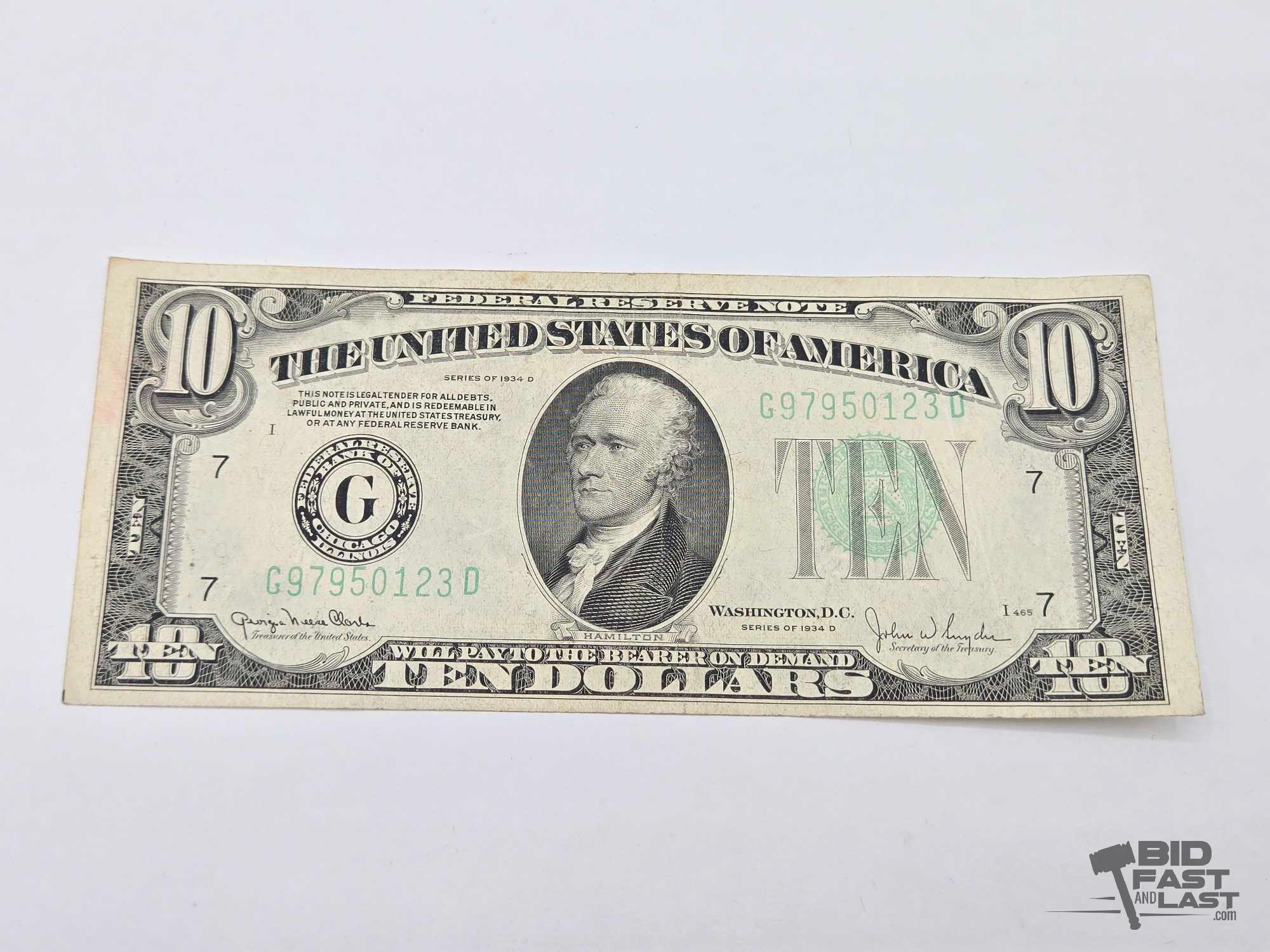 (6) 1934 $10 Federal Reserve Notes