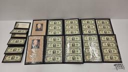 (12) Albums of Uncirculated & Uncut $2 Dollar Bank Notes