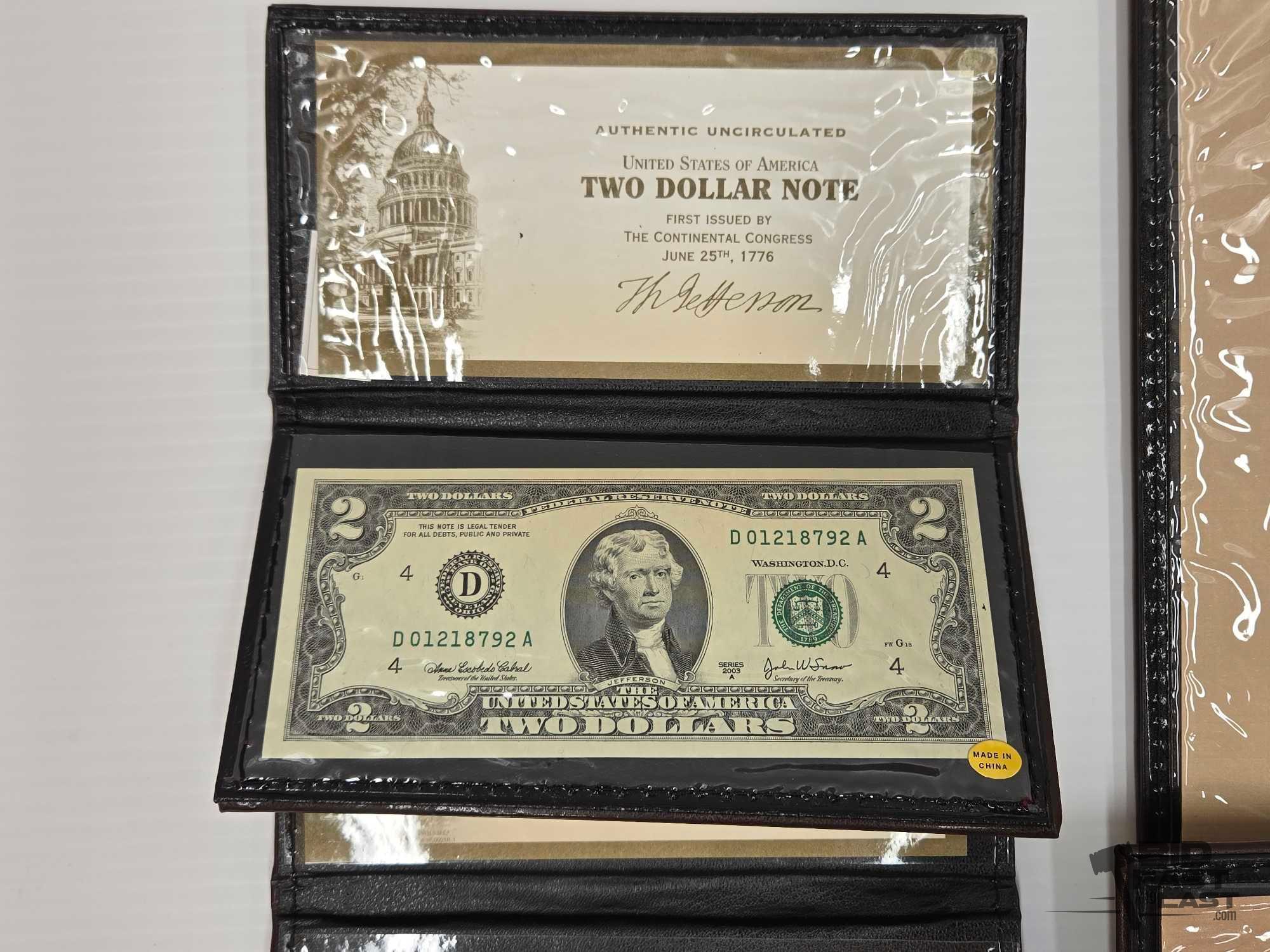 (12) Albums of Uncirculated & Uncut $2 Dollar Bank Notes