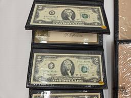 (12) Albums of Uncirculated & Uncut $2 Dollar Bank Notes