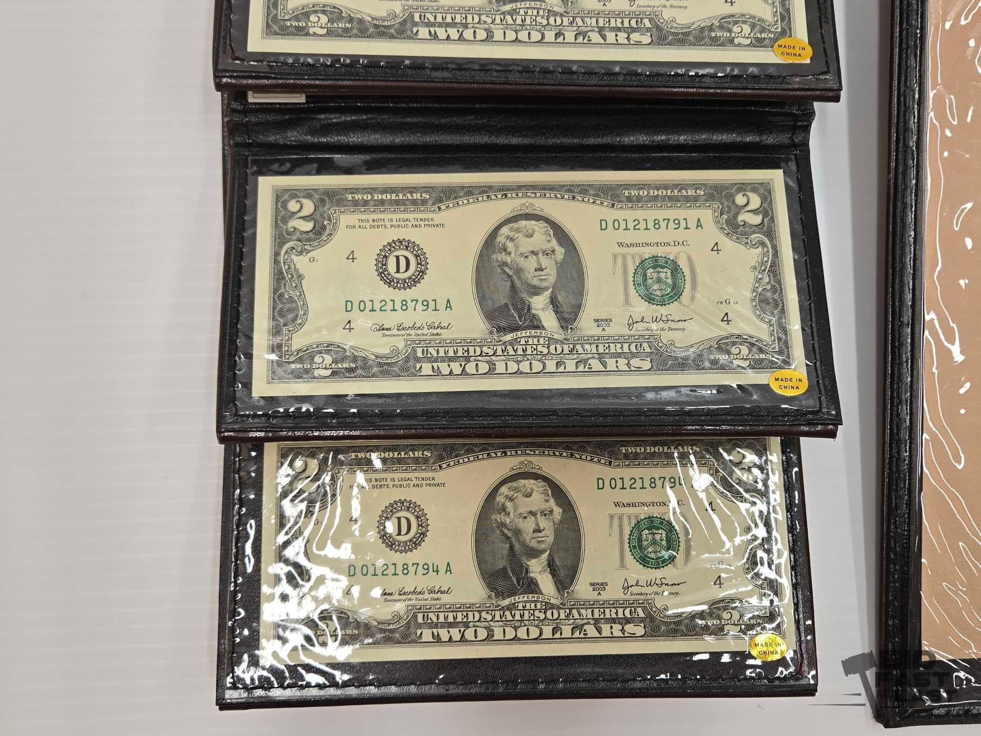 (12) Albums of Uncirculated & Uncut $2 Dollar Bank Notes