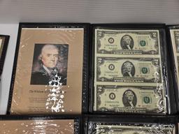 (12) Albums of Uncirculated & Uncut $2 Dollar Bank Notes