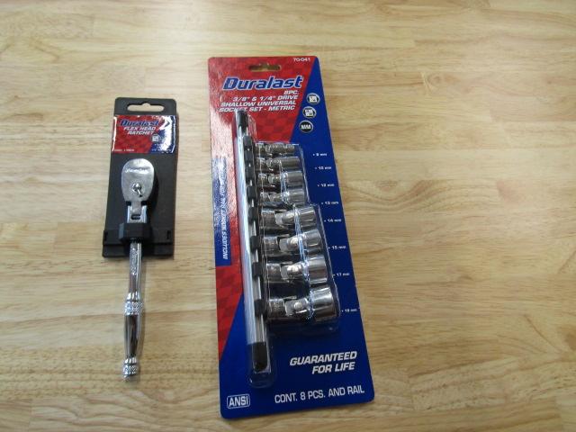 Duralast 8 pc 3/8 and 1/4 Drive Shallow Universal Socket Set/Metric