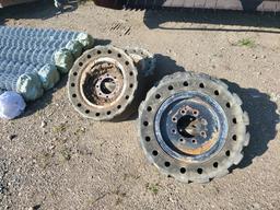 4- Solid Skidsteer wheels and Tires/Off Bobcat