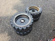 8 Bolt Solid Skidsteer wheels and Tires