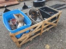 Crate of Misc Tractor Parts