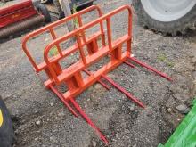 Orange 3 prong Square Bale Spear