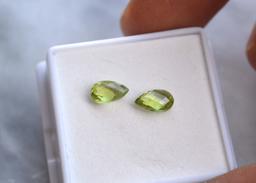 1.96 Carat Matched Pair of Peridots