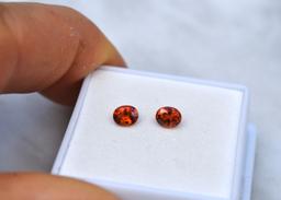 1.16 Carat Matched Pair of Spessartite Garnets