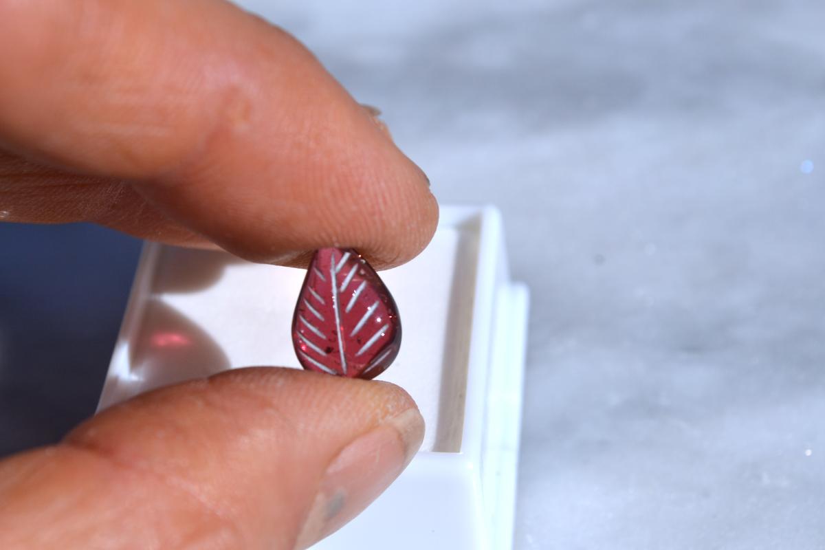 4.05 Carat Garnet Leaf