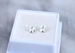 1.12 Carat Matched Pair of Colorless Aquamarine