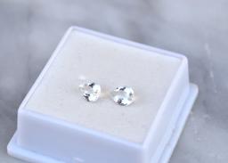 1.12 Carat Matched Pair of Colorless Aquamarine