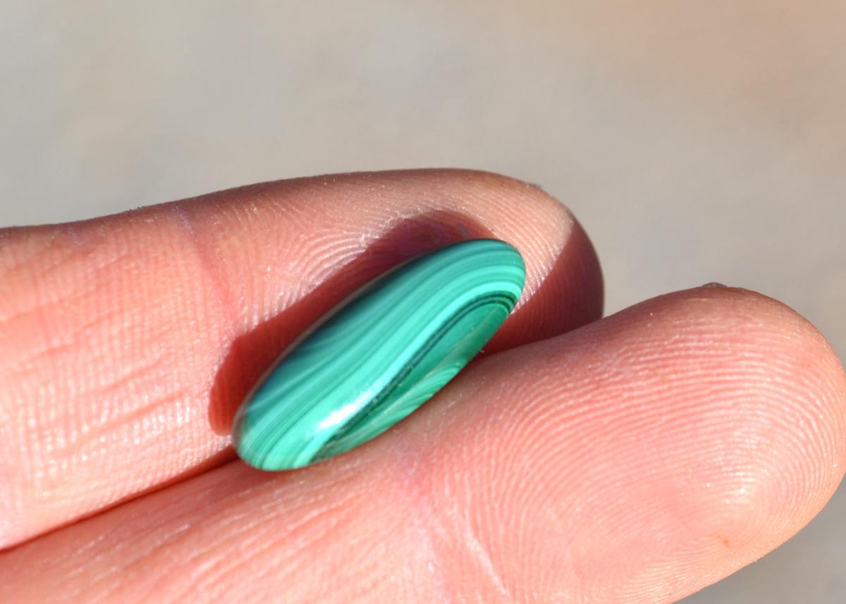 8.74 Carat Fine Malachite Cabochon