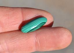 8.74 Carat Fine Malachite Cabochon