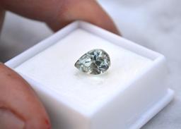 3.38 Carat Pear Cut Green Kunzite