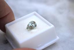 3.38 Carat Pear Cut Green Kunzite