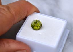 3.08 Carat Fine Round Cut Peridot