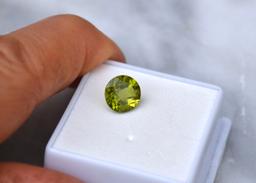 3.08 Carat Fine Round Cut Peridot