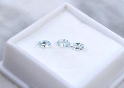 0.60 Carat Matched Trio of Aquamarine