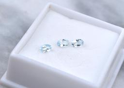 0.60 Carat Matched Trio of Aquamarine