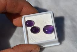 14.23 Carat Trio of Amethyst Cabochons