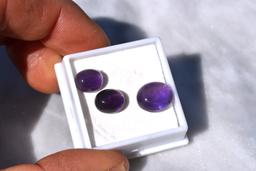 14.23 Carat Trio of Amethyst Cabochons