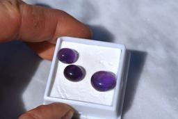 14.23 Carat Trio of Amethyst Cabochons
