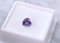 1.19 Carat Heart Checkerboard Cut Amethyst