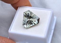 12.45 Carat Fancy Cut Green Amethyst