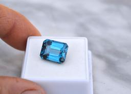 13.18 Carat Octagon Cut London Blue Topaz