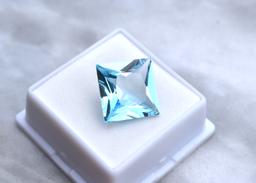 14.63 Carat Princess Cut Sky Blue Topaz