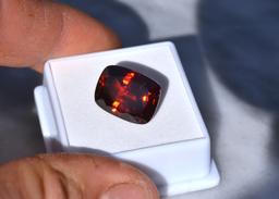 15.10 Carat Cushion Cut Hessonite Garnet