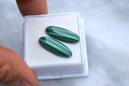 16.05 Carat Matched Pair of Fantastic Malachites