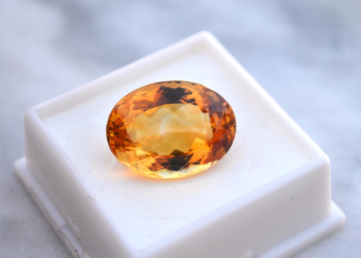 18.37 Carat Oval Cut Citrine