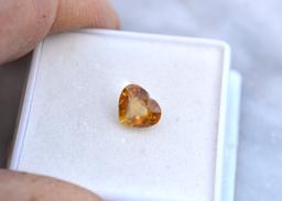 1.88 Carat Heart Shaped Yellow Sapphire